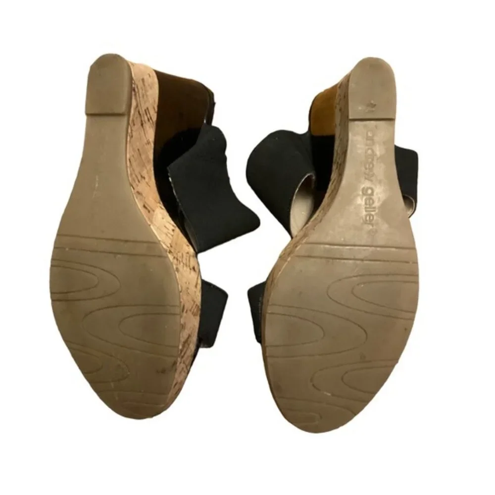 Andrew Geller | Black Wedges with Tan Base | Size 6.5
